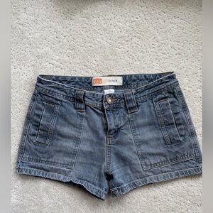 Route 66 Women's Faded Blue Denim Utility Shorts
